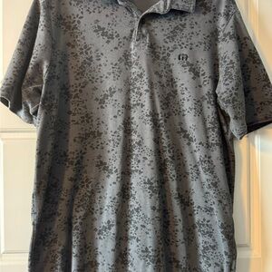 Travis Mathew Gray Floral Polo Shirt